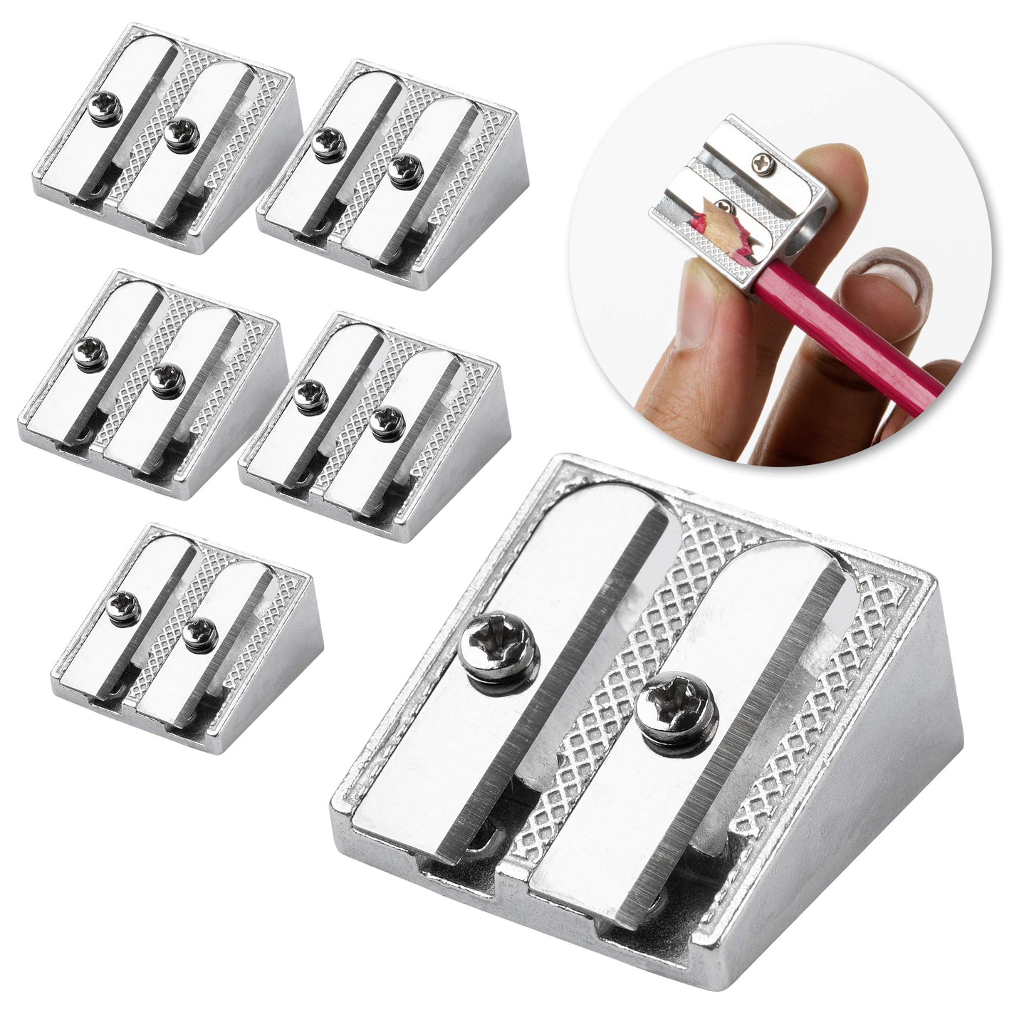 Mr. Pen- Handheld Metal Pencil Sharpener, 6 Pack