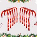 10" Christmas Candy Cane Lights (10PCS) for Landscape Decoration,Red & White Pathway Makers Lights (Include Stakes)