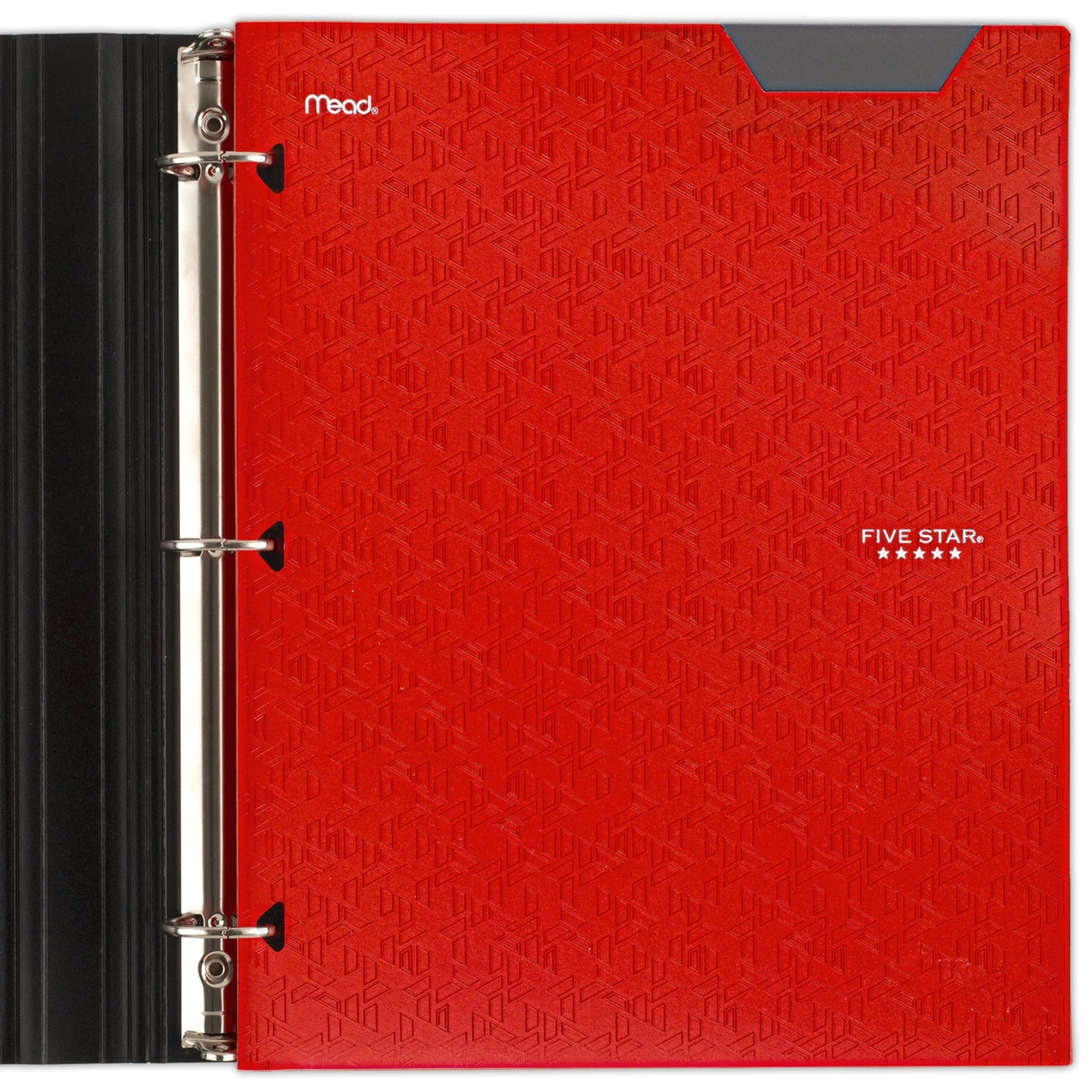 Five Star 2-Pocket Folder, Plastic Folder with Stay-Put Tabs, Fits 3-Ring Binder, Holds 8-1/2" x 11" Paper, Fire Red (333420D-ECM)