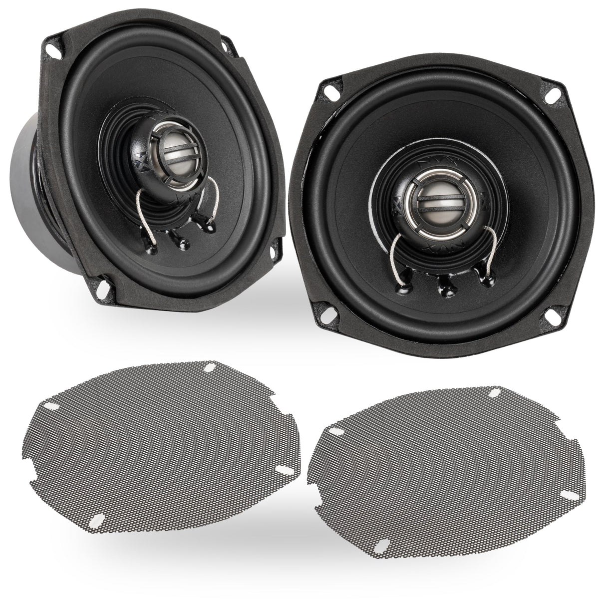 5.25” 600W Peak (300W RMS) 2-Ohm Front Fairing Motorcycle Speakers (Pair)