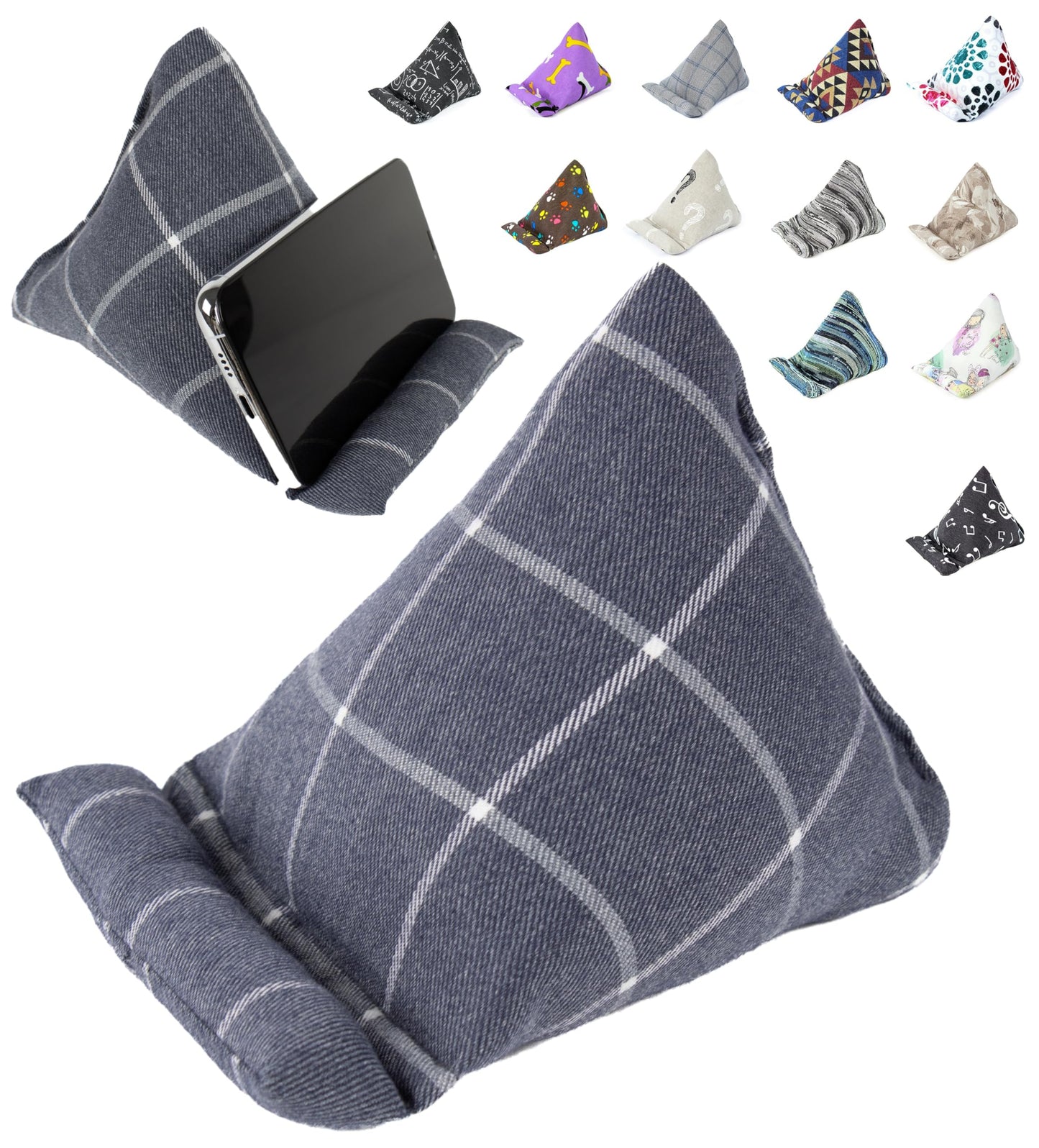 STEPHAN AND THEODORE Handmade Phone Pillow Holder - The Wedge Mobile Device Stand - Soft Fabric Phone Stand for All iPhones, All Smartphones! 7 x 6.1