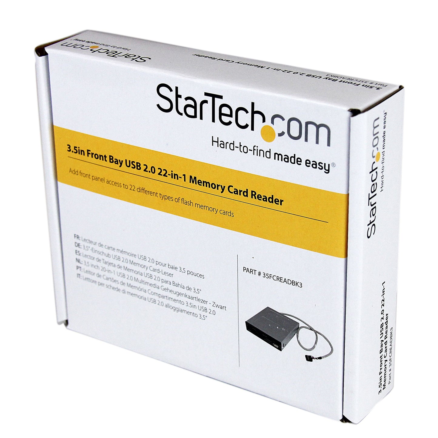 StarTech.com 3.5in Front Bay 22-in-1 USB 2.0 Internal Multi Media Memory Card Reader with Simultaneous Access - CF/SD/MMC/MS/xD - Black , TAA