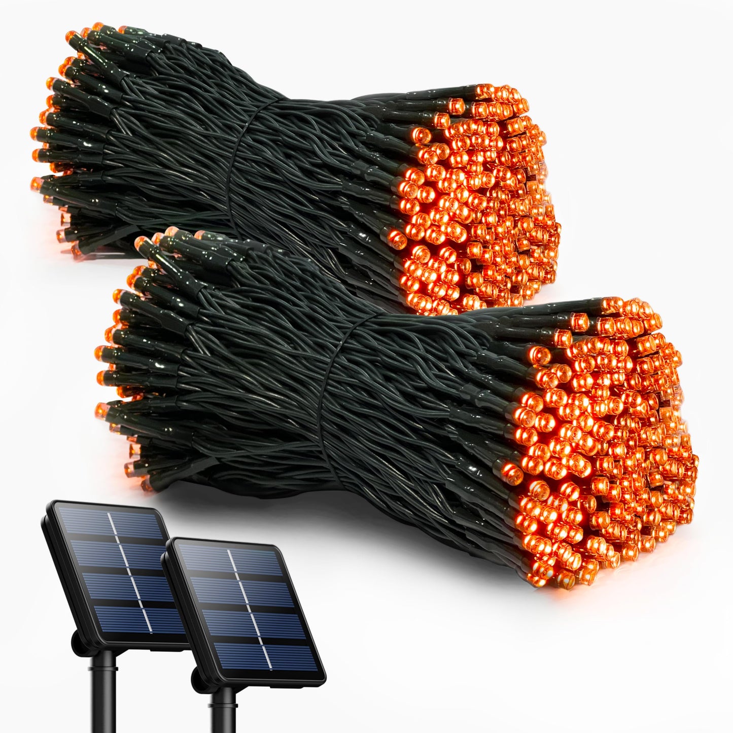 2 Pack Solar String Lights Outdoor, 200 LED Extra-Long 72FT Solar Powered Lights with 8 Lighting Modes, Waterproof Outdoor Lighting Decoration