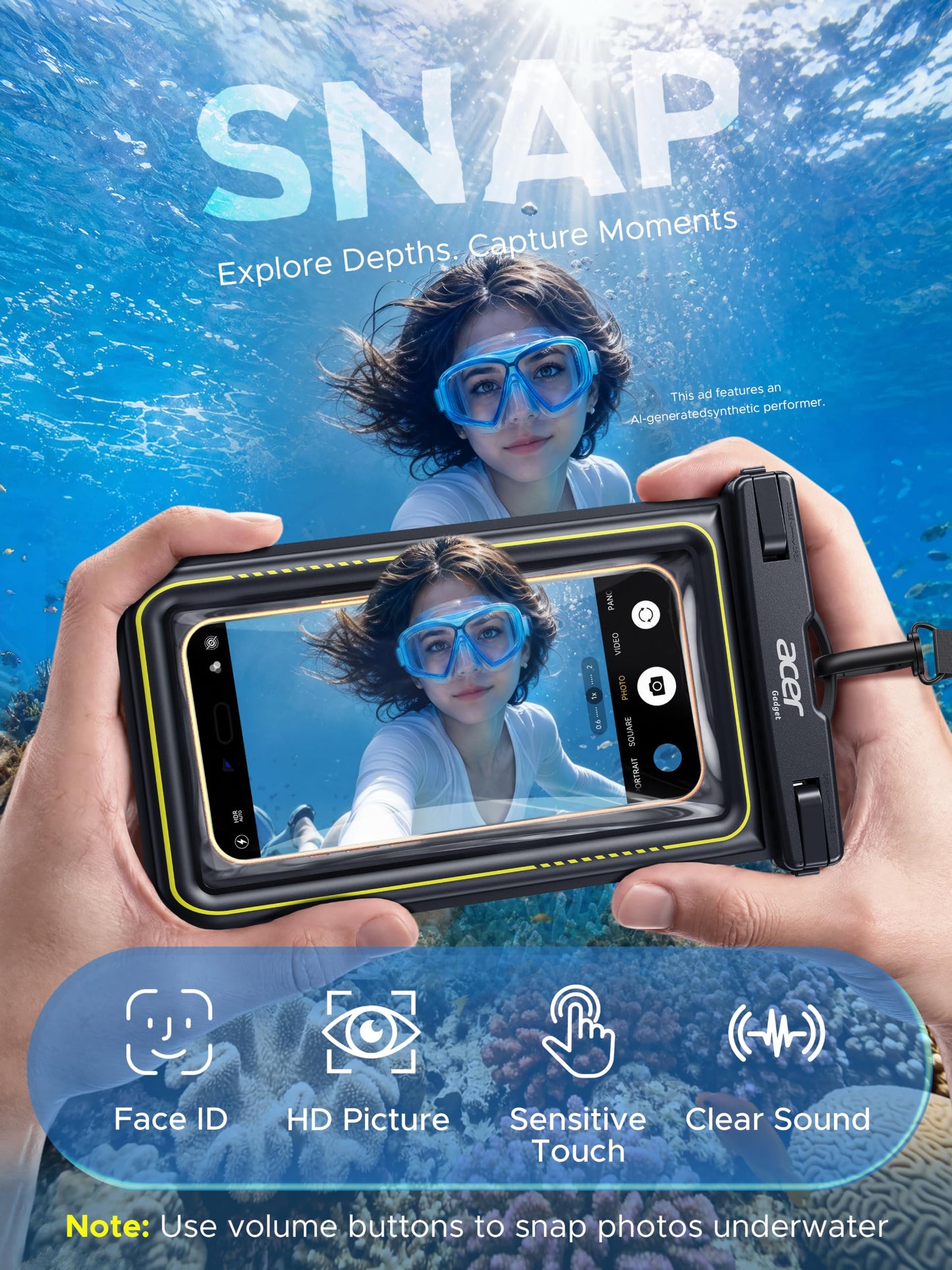 acer Waterproof Phone Pouch Floating, IPX8 Waterproof Phone Case - 2 Pack