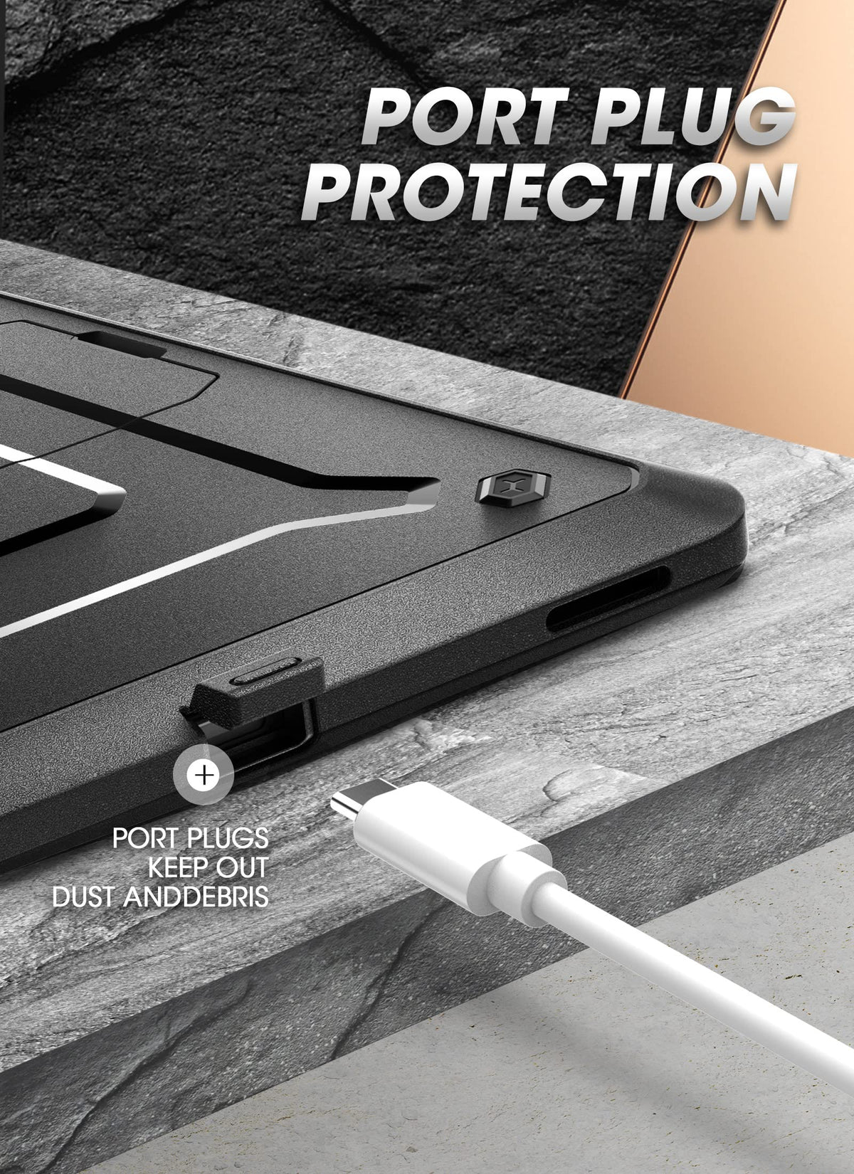 SUPCASE for Samsung Galaxy Tab S10 FE Plus Case 13.1" 2025, Stand, Black