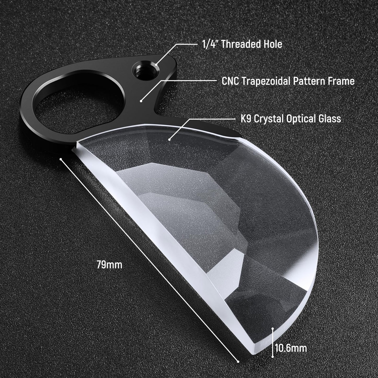 NEEWER 79mm Handheld Half Moon Kaleidoscope Prism Lens Filter with Hand Grip, 1/4" Threaded Hole for Small Tripod Magic Arm, K9 Optical Crystal