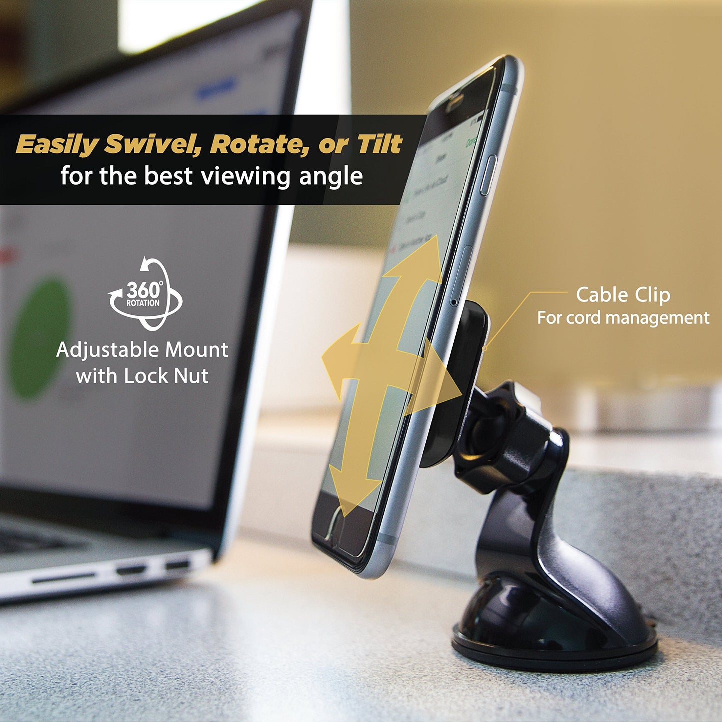 Scosche MAGWSM-SP MagicMount Magnetic Car Phone Holder Windshield or Dashboard Mount - 360 Degree Adjustable Head, Universal with All Devices
