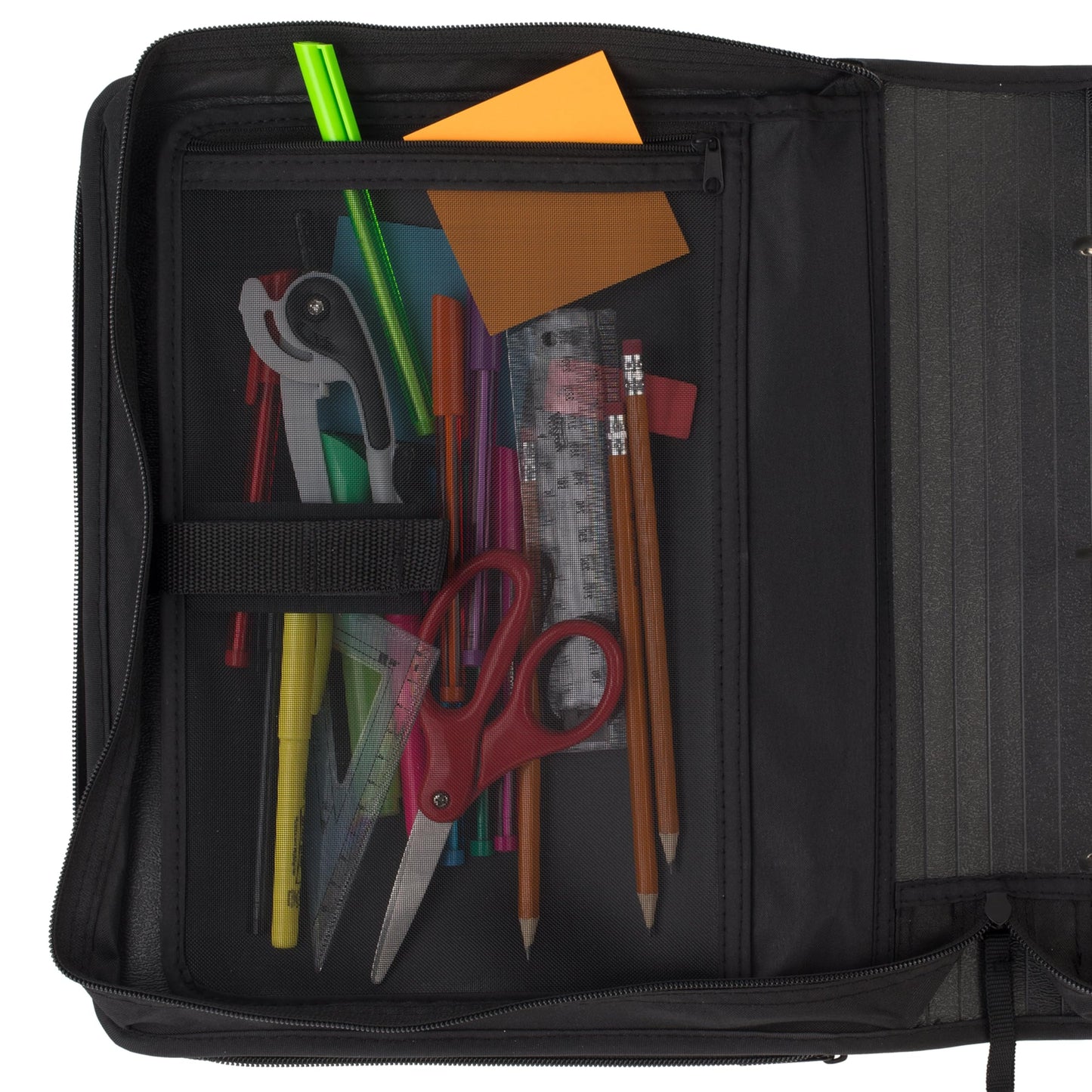 Five Star Zipper Binder, 2 Inch 3-Ring Binder with Round Rings, 5-Tab Expanding File, 380 Sheet Capacity, Black (72536)