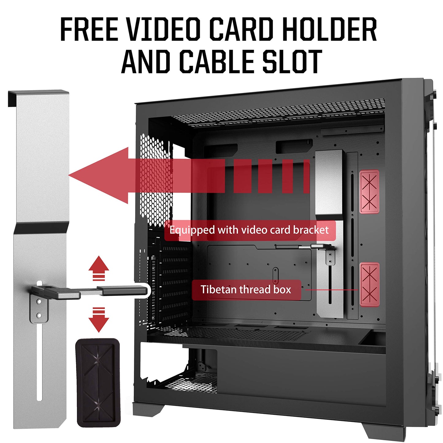 MUSETEX 6 ARGB Fans Honeycomb Airflow 2 × USB 3.0 Mid Tower Case with 2 Tempered Glass Panels Voice Remote Control, PC Gaming Case Computer Chassis