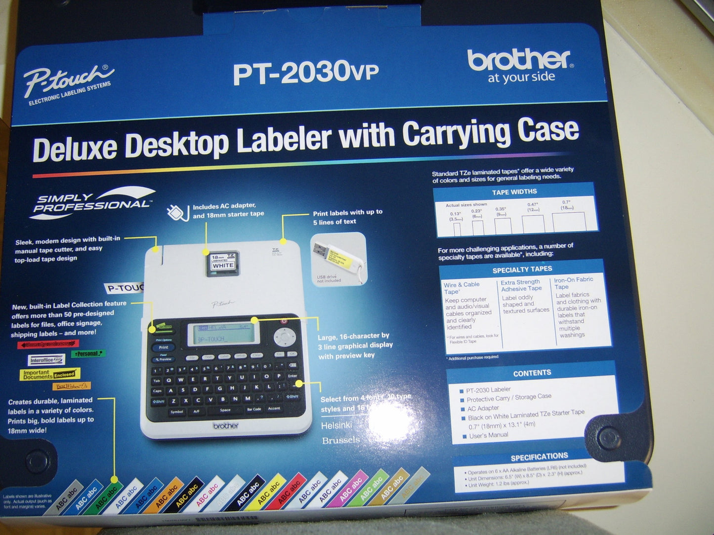 Brother Desktop Office Labeler with Carry Case (PT2030VP)