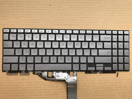 Original New Compatible with ASUS ZenBook Flip 15 Q507I Q507IQ 90NB0LK1-R30UI0 Laptop Computer Silver US Keyboard Backlit
