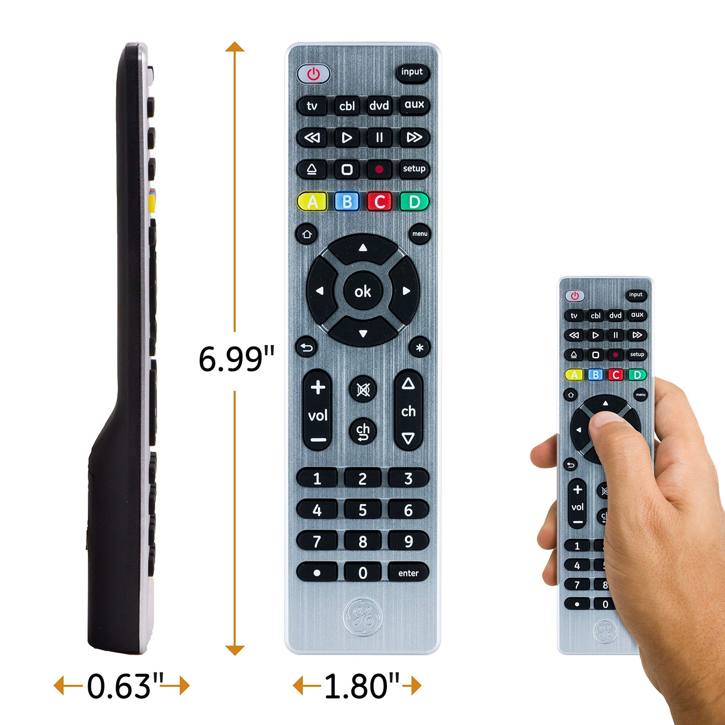 GE Universal Remote Control for Samsung LG RokuTV Vizio Sony Philips Sharp RCA Sanyo Element Smart TVs Soundbars Streaming Players Blu-Ray and More