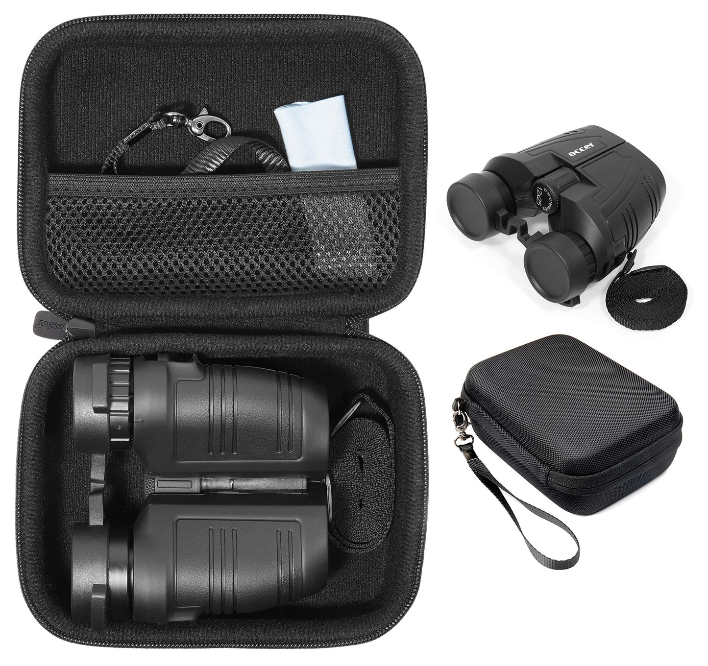 CaseSack Binoculars Case Compatible with 15x25, 12x25, 10x25, 16x21 Binoculars Like Occer, Hontry, Gskyer, SkyGenius, Aurosports, Pentax, Beenate