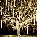 TW SHINE Christmas Meteor Shower Lights Outdoor, 864 LED 12" 24 Tubes Waterproof Christmas Lights Outdoor Plug in, Snow Falling Rain Icicle Xmas Light