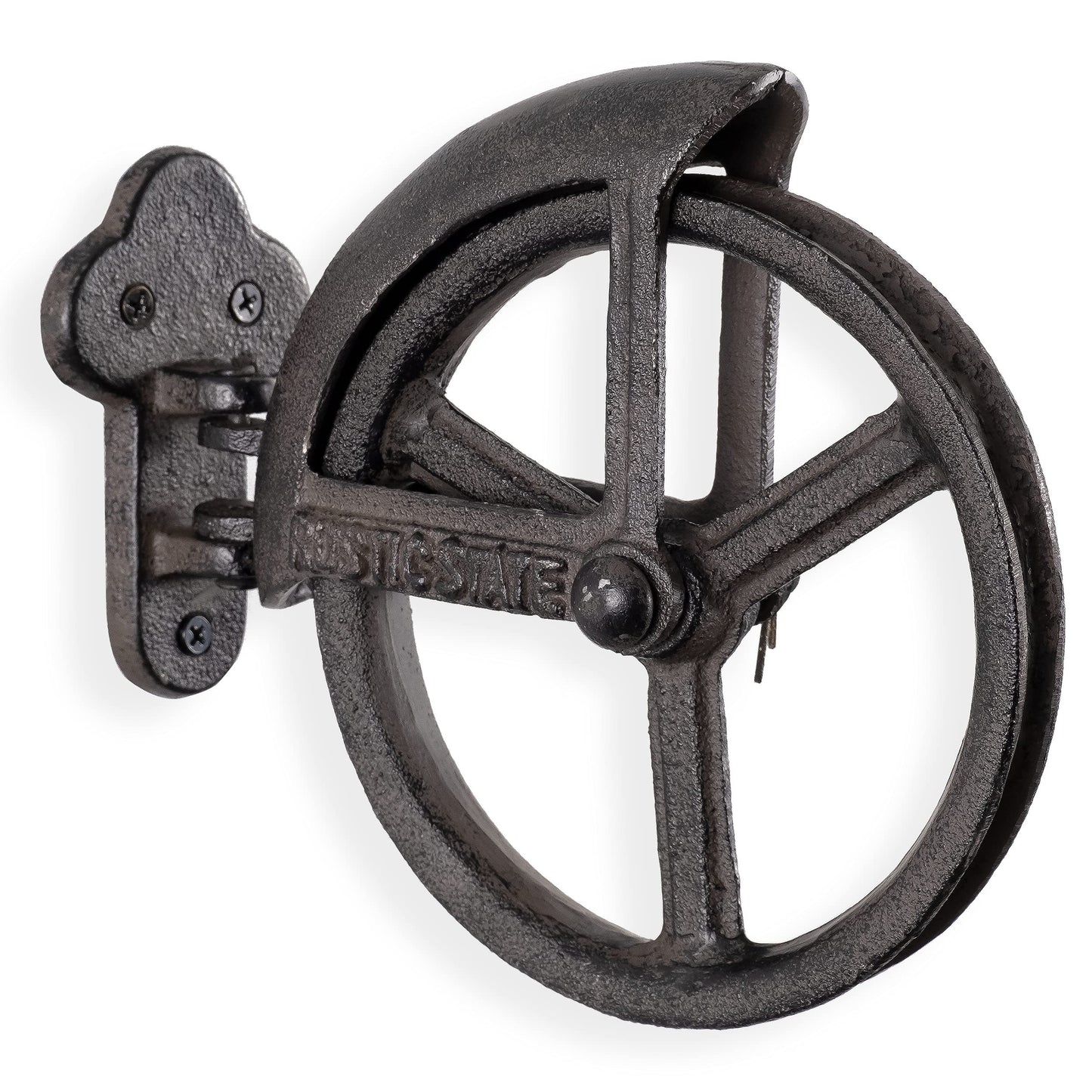 Rustic State Summit Wall Mount Rotate Cast Iron Vintage Industrial Wheel Farmhouse Pulley for Custom Make Lamp Pendant Fixtures Black