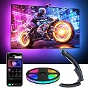 AOC TV LED Backlight, TV Lights that Change with TVs for 55-65 inch Screen, RGB Strip Lighting with Sensor, Syncs Behind The Monitor, Smart App