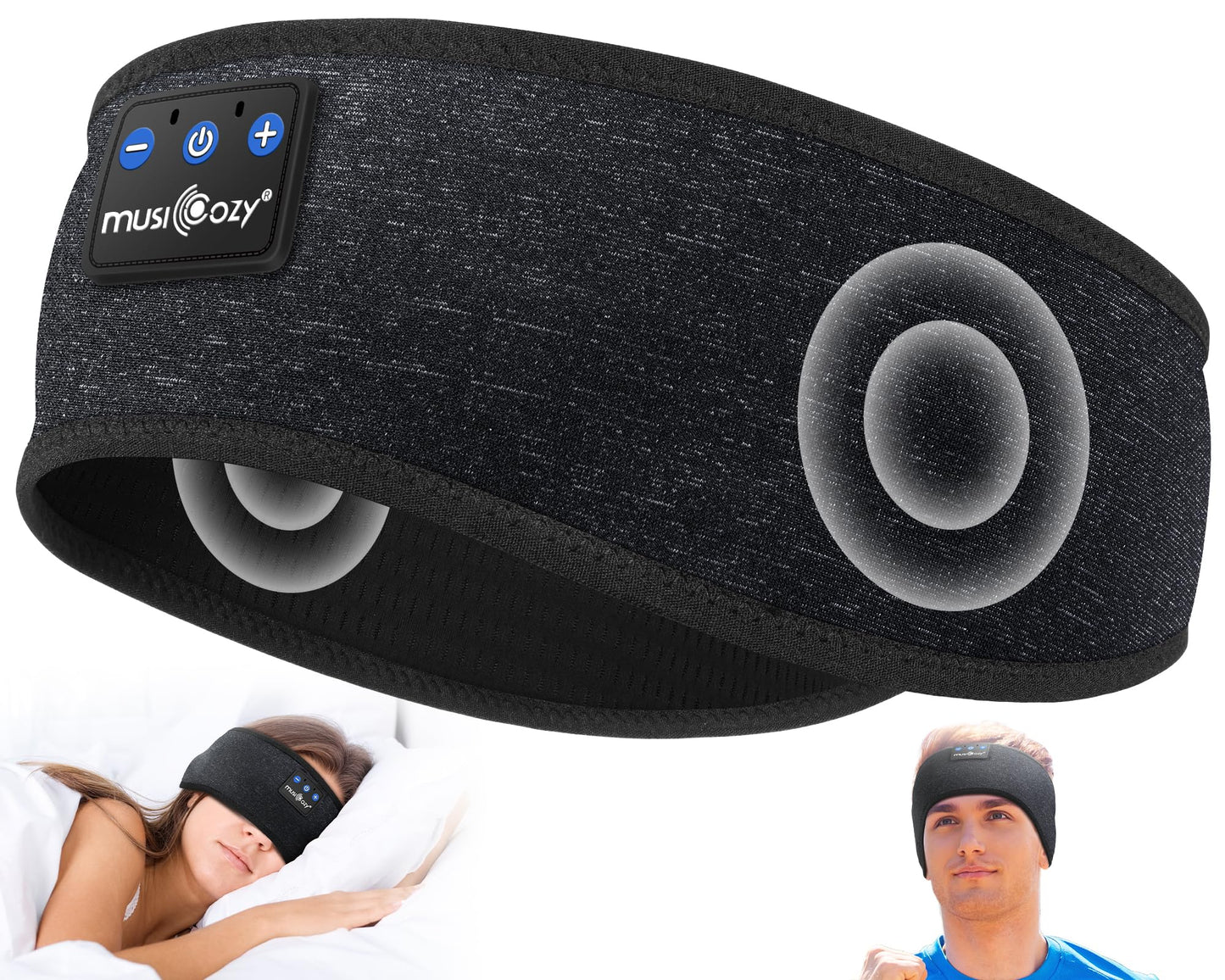 MUSICOZY Sleep Headphones Bluetooth 5.4 Headband, Wireless Earphones Music Sleep Earbuds Sleeping Eye Mask with HD Stereo Speakers for Workout…