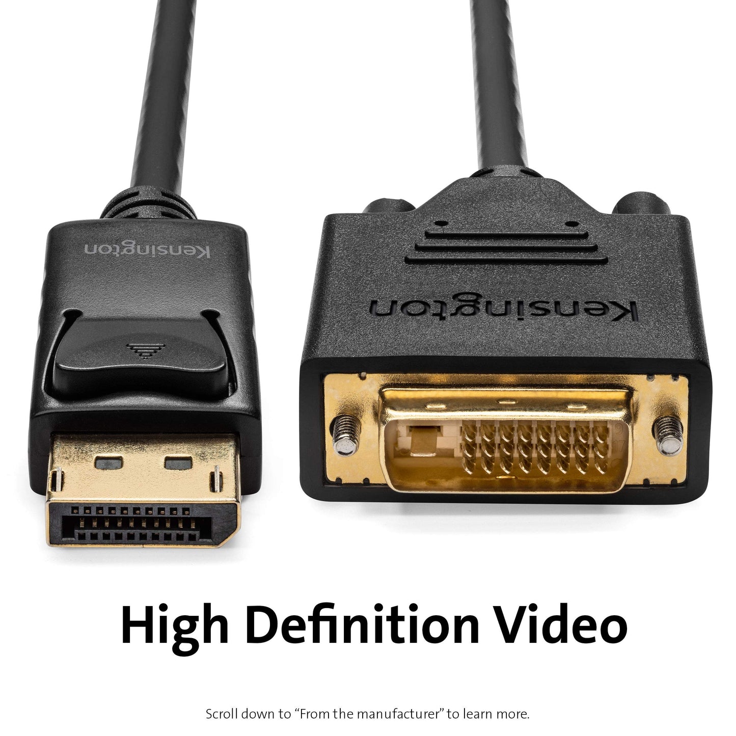 Kensington DisplayPort 1.2 to DVI-D Cable, 6ft (K33023WW)