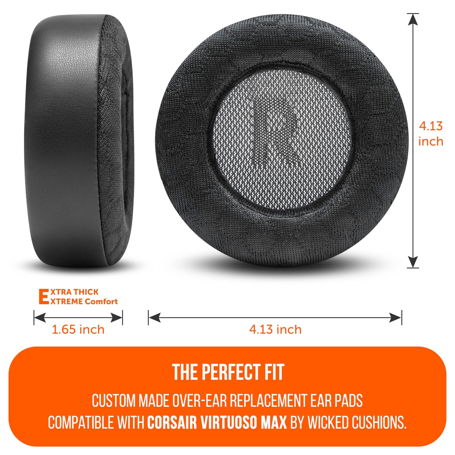WC Freeze V2 Virtuoso Max - Cooling Gel Earpads for Corsair Virtuoso Max by Wicked Cushions | Extreme Comfort, New Freeze V2 Cooling Fabric, Extra