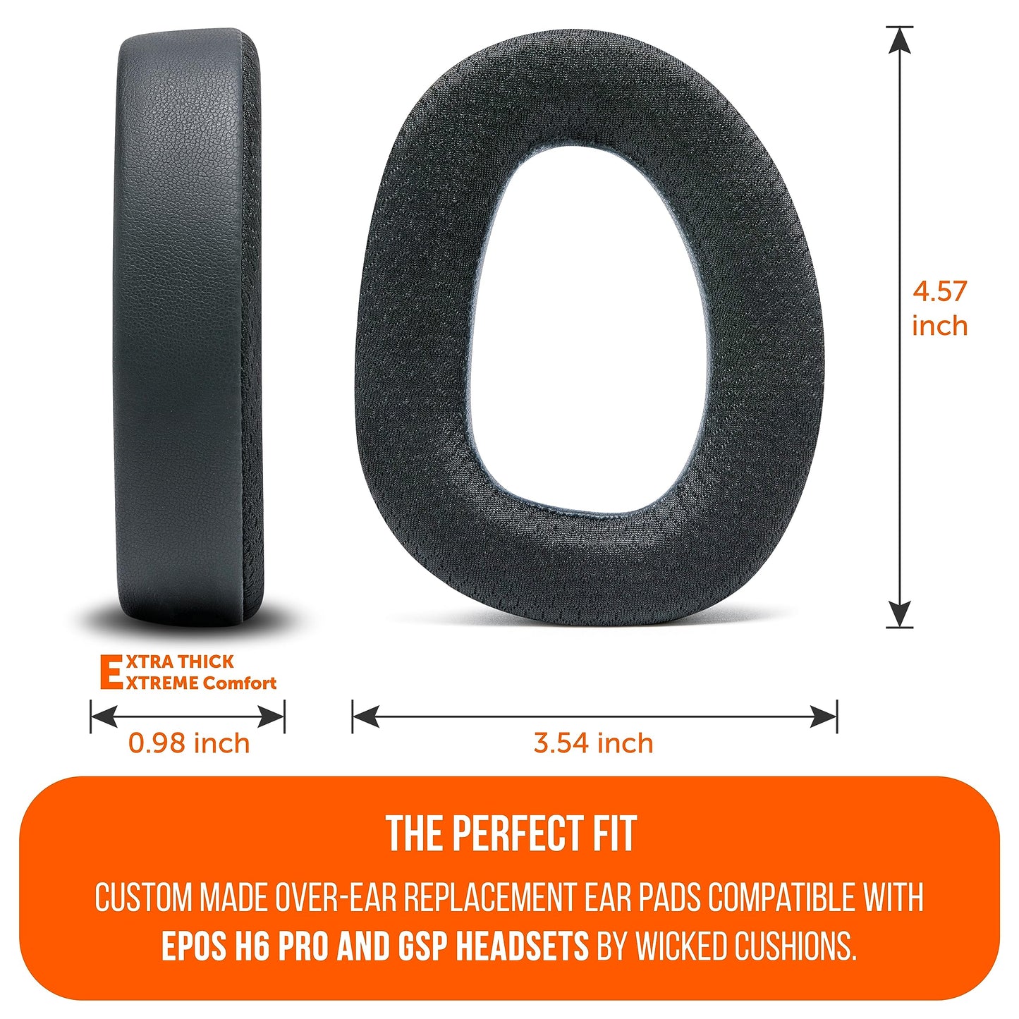 WC Freeze EPOS H6 Pro - Cooling Gel Earpads for EPOS H6 Pro/Sennheiser GSP 600 / GSP500 / GSP550 / GSP670, Made by Wicked Cushions - Enhance Comfort