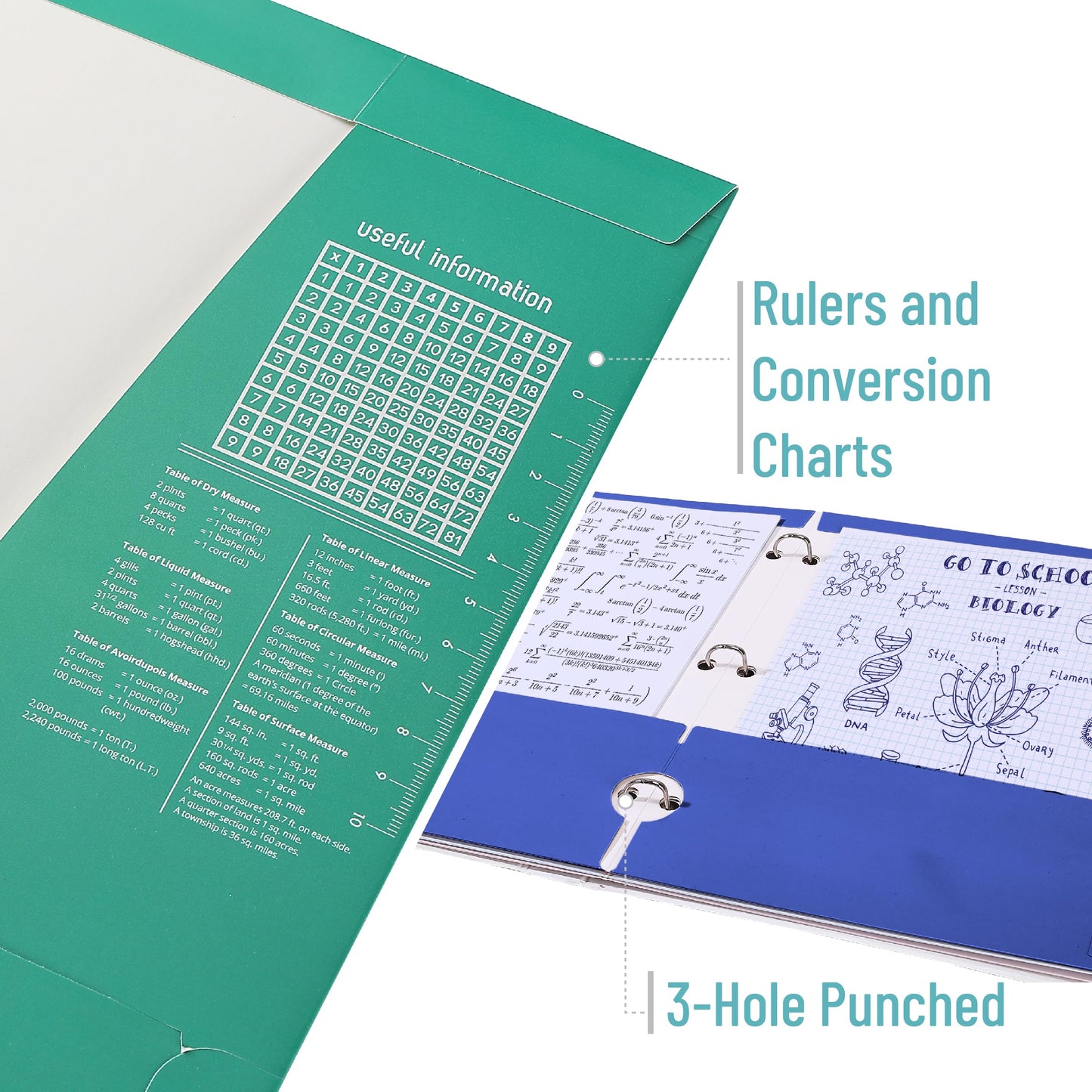 Mr. Pen- 4-Pocket Folders, 4 Pack, 12.5" x 9.5", Vibrant Colors | Tear-Resistant Paper Folders with Pockets 3 Holes Punched, High Capacity