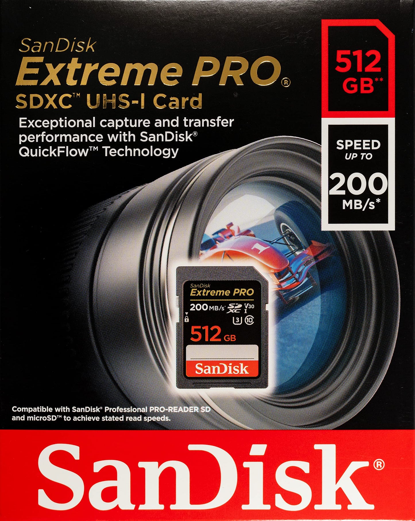 SanDisk Extreme Pro 512GB UHS-I SD U3 A2 V30 Memory Card Works with Sony Mirrorless Camera ZV-E1 (SDSDXXD-512G-GN4IN) Fast, 4K UHD- Bundle with (1)