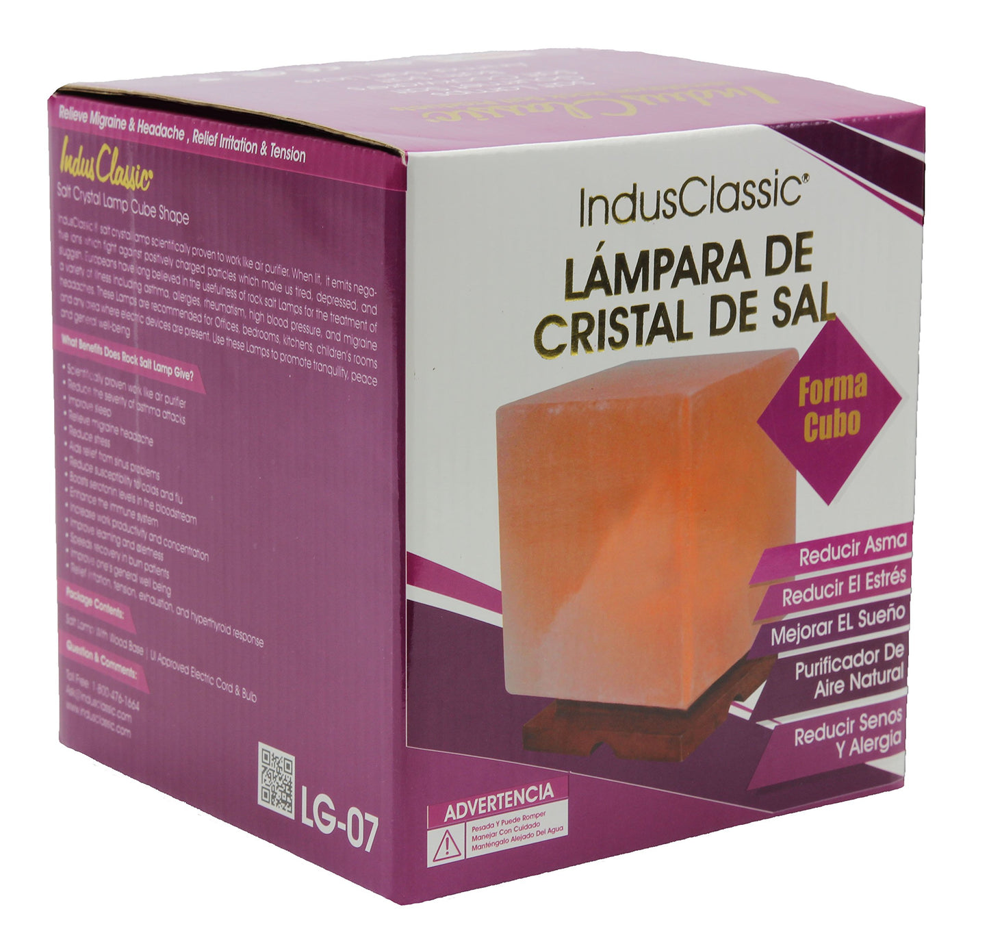 IndusClassic LG-07 Cube Shape Himalayan Crystal Salt Lamp