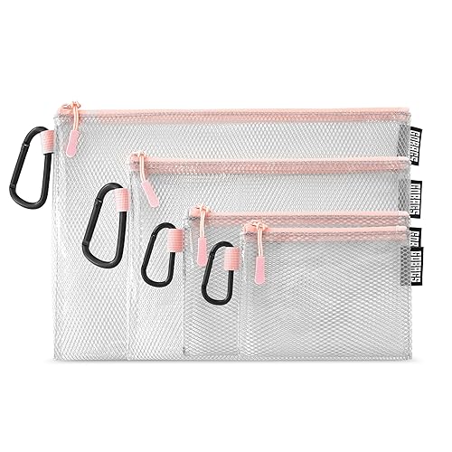 GOBAGS Air Production Multi?Size Clear Zipper Pouch (4?Pack) - Cable Organizer & Travel Gear Bag for Electronics, Camera Accessories, Tool Pouch &