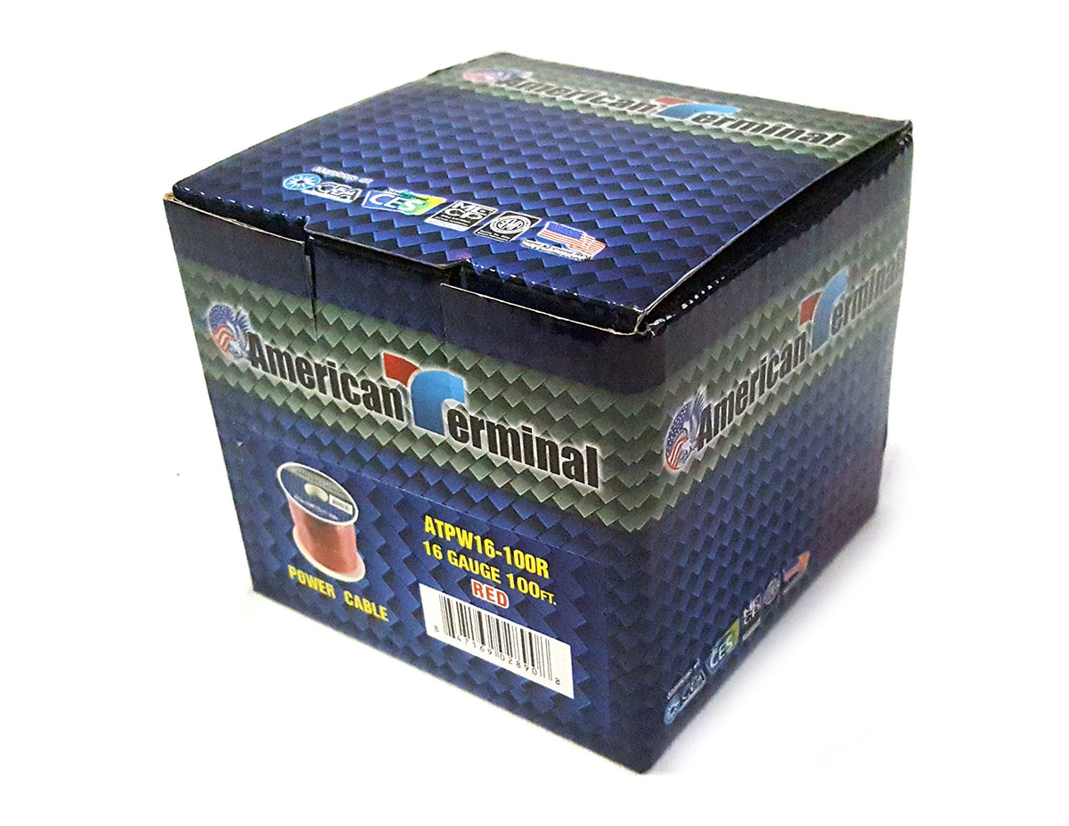 American Terminal ATPW16-100R 16 Gauge Primary Wire, Red