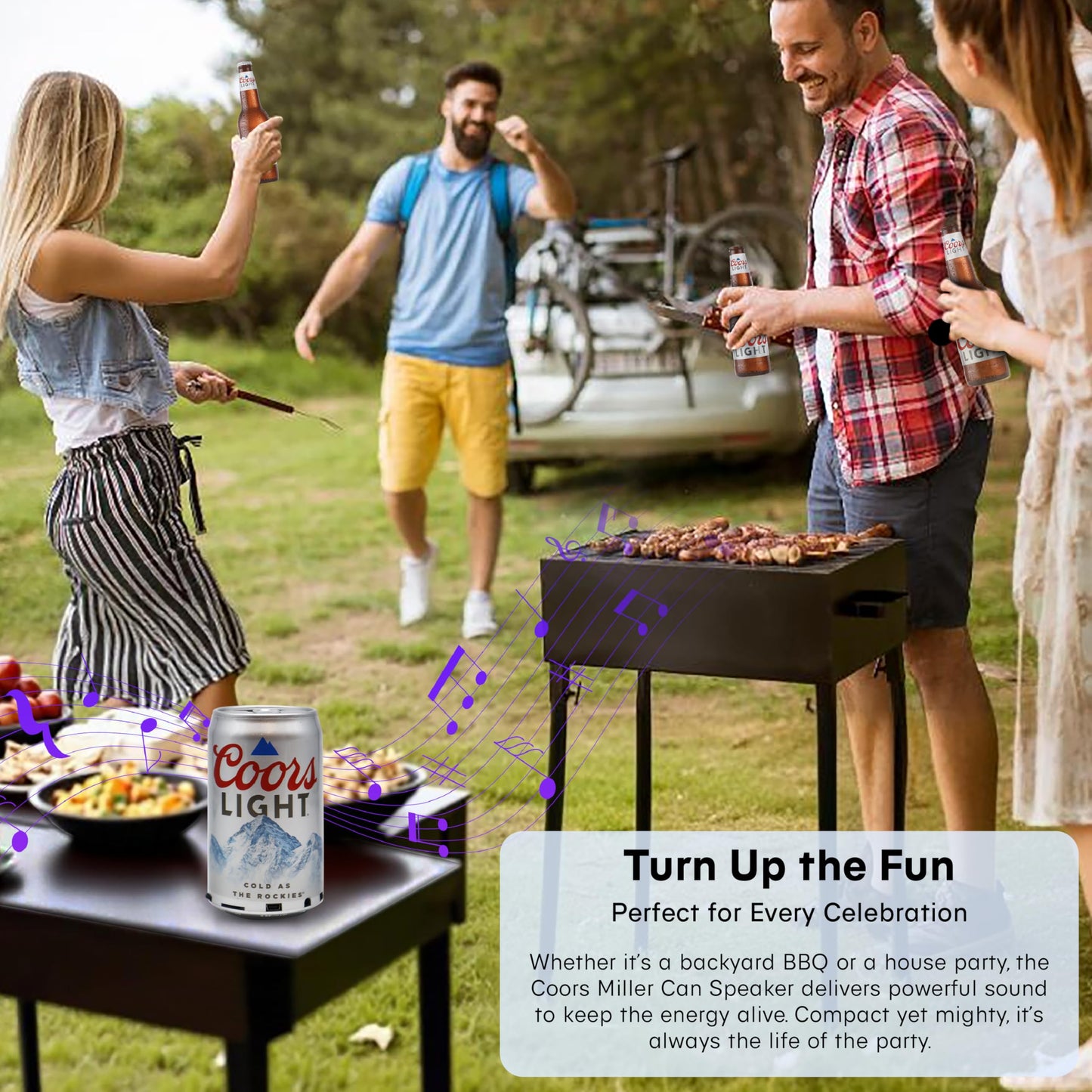 Gabba Goods Coors Light Can Shape Bluetooth Speaker, Portable Wireless Speaker with Bluetooth 5.0, AUX, USB Slot & TF Slot | Loud Bass Sound | Compact