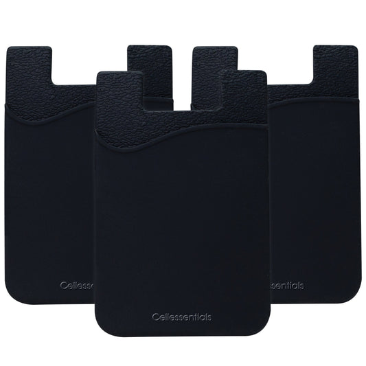 Cellessentials USA Merchant Redesigned Card Holder - Silicone Stick on Cell Phone Wallet with Pocket for Credit Card ID Business Card - iPhone Android