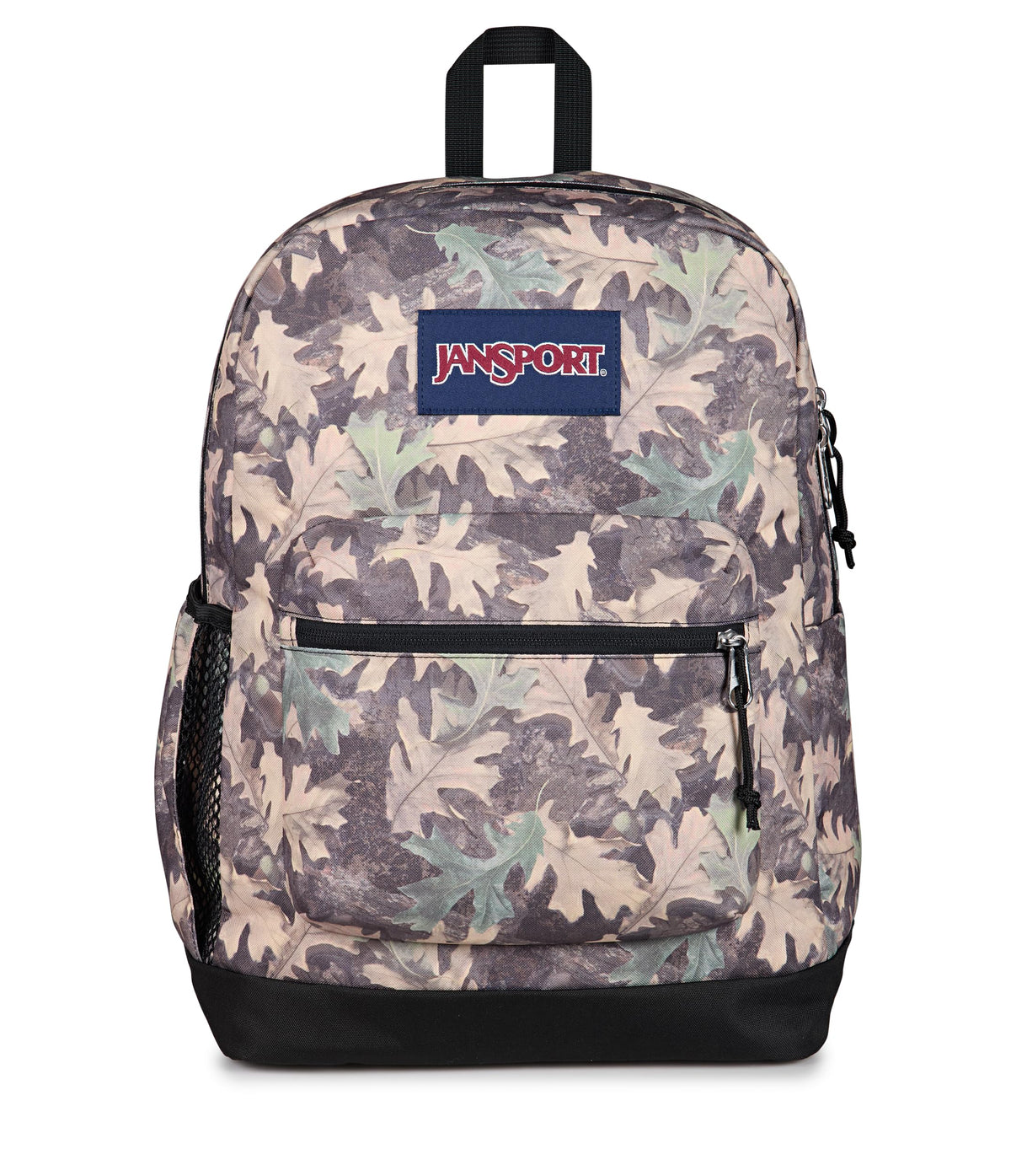 JanSport 26L Cross Town Plus Backpack, Woodland Camo Green/Grey/Charcoal