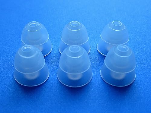 6 Large (L) Clear Double (2 Layer) Flange Earbuds Eartips Set Compatible with Shure E3c, E4c, E4G, E5c, I3C, i4c, SCL3, SCL4, SCL5 in-Ear Earphones…