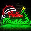 Feliz Navidad Neon Sign Dimmable Merry Christmas Neon Sign for Wall Decor Christmas Tree Neon Light Mexican christmas Light Up Sign for Bedroom Living