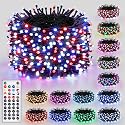 Joomer Red Blue White String Lights Outdoor, 66FT 200LED RGB Lights with Remote Timer Memory, Waterproof Indoor Outdoor 4th of July Independence Day