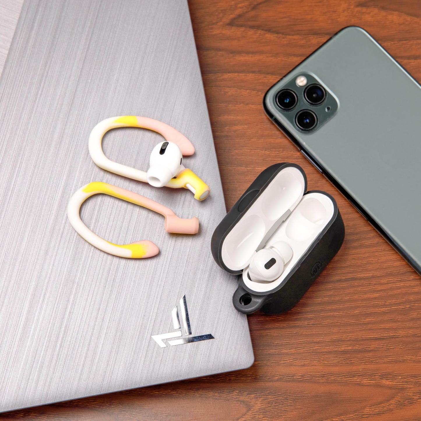 WC HookZ - Patented Upgraded Over Ear Hooks for AirPods Pro 1, 2 & AirPods 1, 2 & 3- Two Size Pairs Included in Package, Unique Left & Right Hook