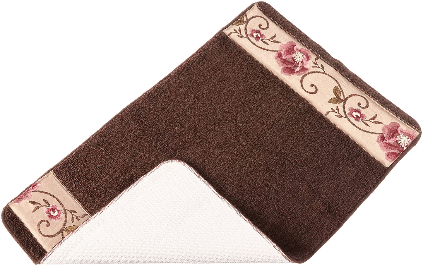 Popular Bath Bath Rug, Larissa Collection, 21" x 12", Rose Design