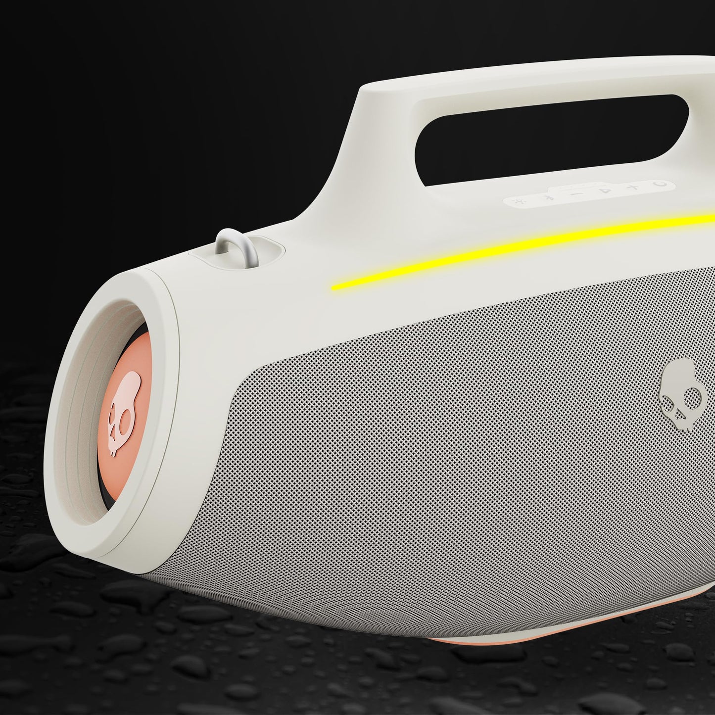 Skullcandy Barrel Bluetooth Boombox Speaker - Water-Resistant Wireless Portable Speaker, with LED Lightshow Mode, 12 Hour Battery, Multi-Link, & USB-C