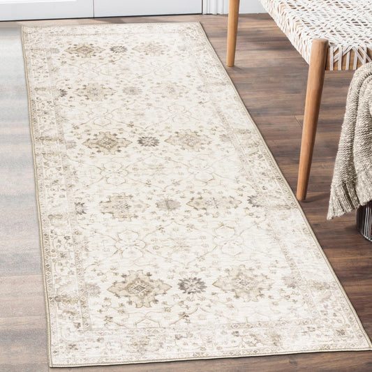 ReaLife Rugs Machine Washable Area Rug Runner - Living Room Bedroom Bathroom Kitchen Entryway Office - Padded Low Pile Stain Resistant Premium - Boho…