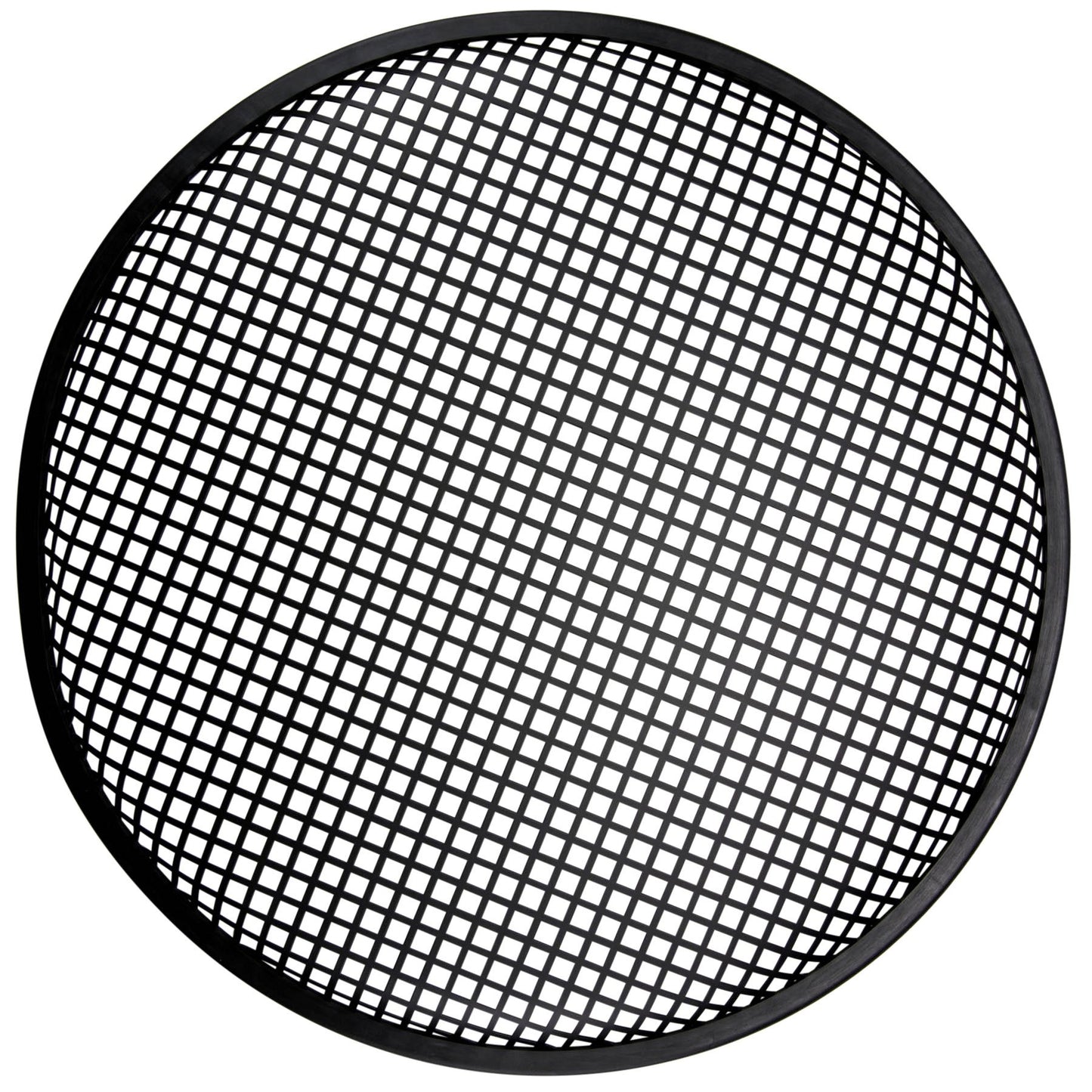 18" Waffle Style Black Steel Speaker Grille with Rubber Edge