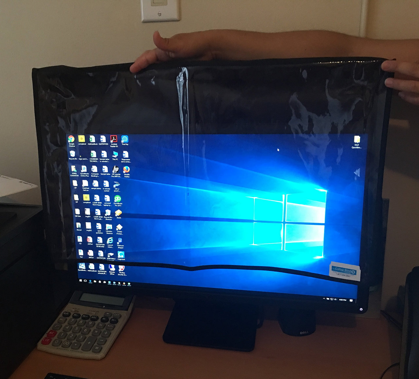 Cover for Dell P2314T 23'' LED Touch Screen Monitor Clear Transparent Nylon Anti-Static Dust Cover by Comp Bind Technology 23.25''W x 2.5''D x 16''H