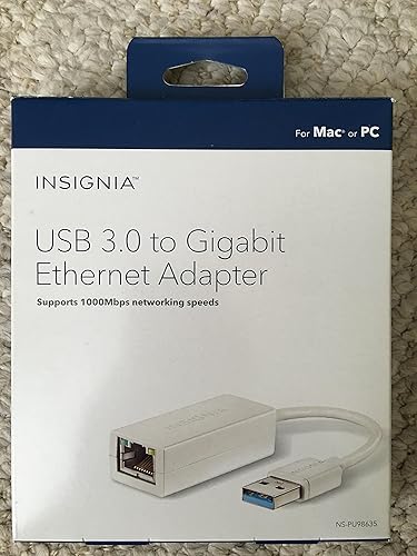 Insignia - USB 3.0-to-Gigabit Ethernet Adapter - White