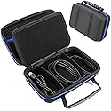 CASEMATIX Hard Shell Electronics Organizer Travel Case with 2 Adjustable Cable Bag Dividers, 3 Zipper Pouches and Elastic Cable Loops - Compact and