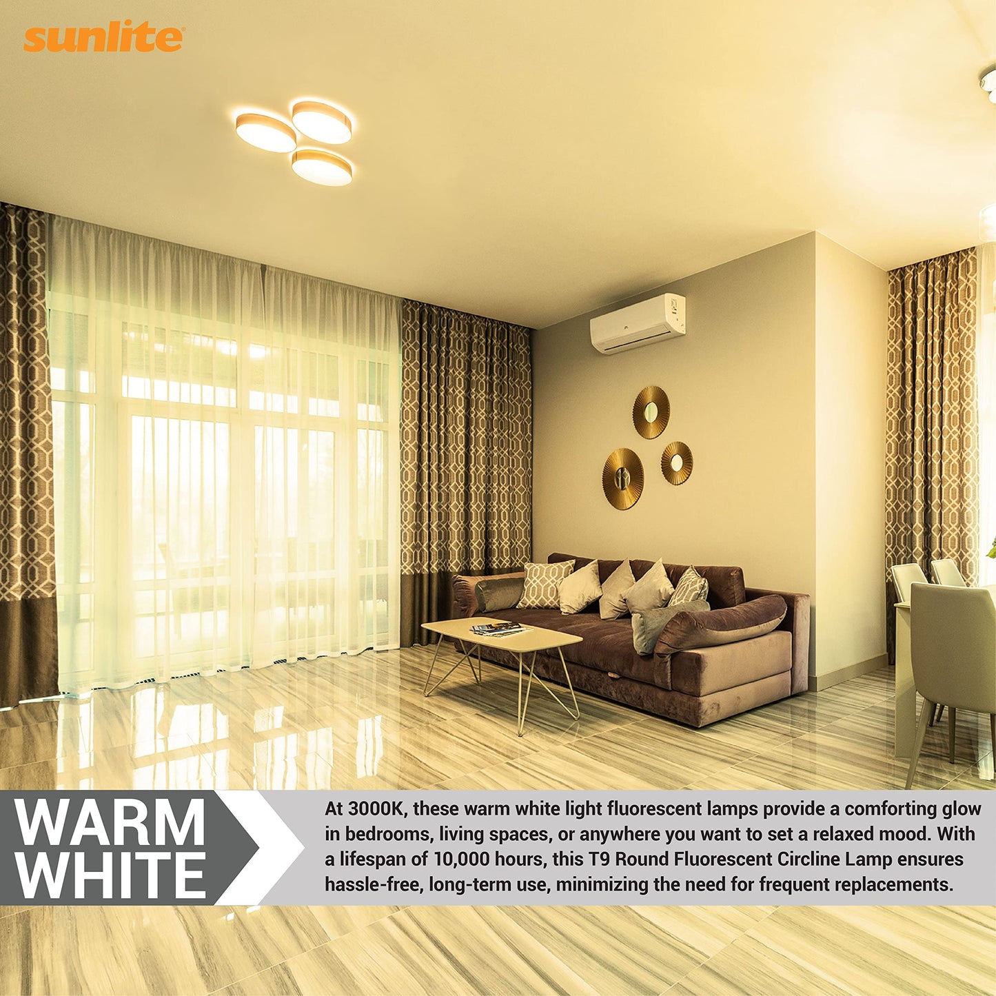 Sunlite 32 Watt T9 Circline, 4-Pin Base, Warm White