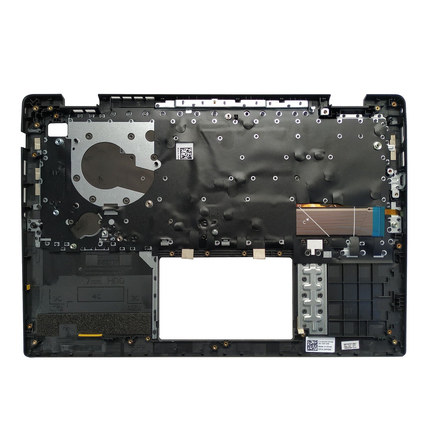 Laptop Replacement Keyboard Compatible for Dell Latitude E3420 3420 Latin Layout with Palmrest Upper Cover Case Shell 04PX9K 460.0NF07.0031 Black No