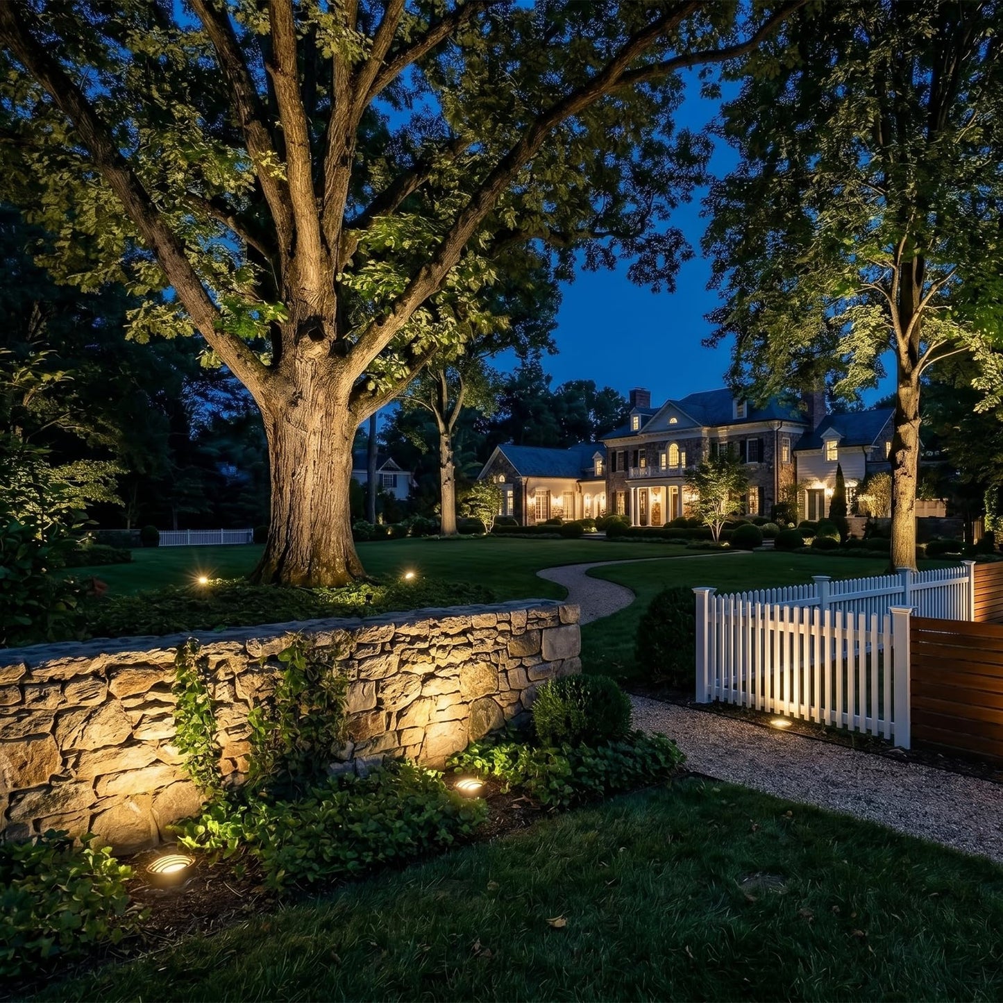 Malibu Low Voltage Well Lights 4W LED Outdoor Landscape Deck Lights 12V Well Light 200Lumen in-Ground Light 2800K Warm White with Connector & Stake