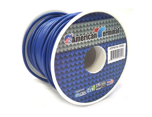 American Terminal ATPW16-100BL 16 Gauge Primary Wire, Blue