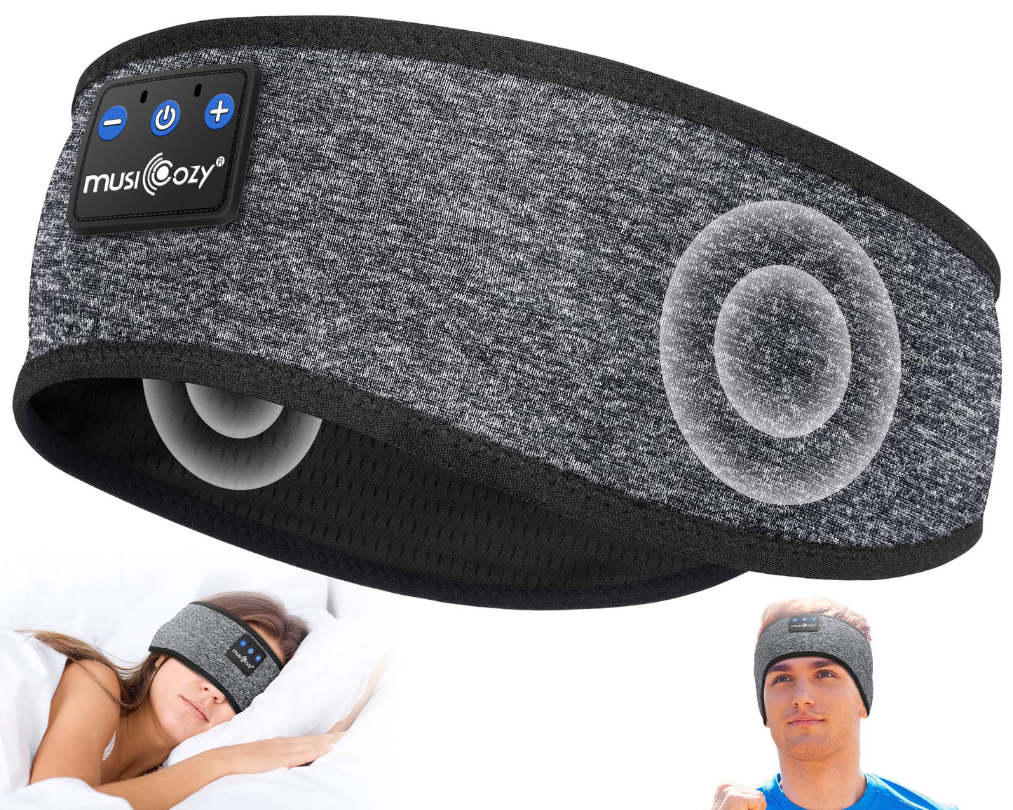 MUSICOZY Sleep Headphones Bluetooth 5.4 Headband, Wireless Earphones Music Sleep Earbuds Sleeping Eye Mask with HD Stereo Speakers for Workout…