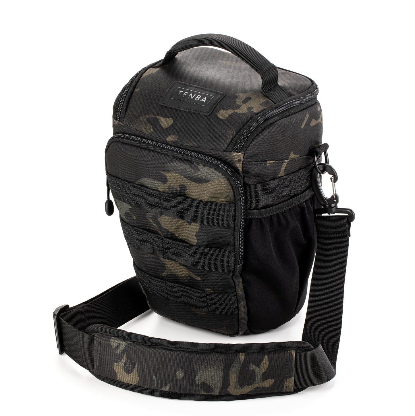 Tenba Axis v2 4L Top Loader Camera Bag for DSLR or Mirrorless Camera with Attached 24-70mm (or 70-200mm 2.8 When Bag is expanded) - Multicam Black