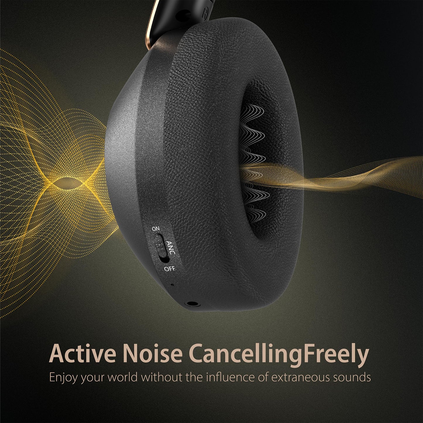 EAORUL Active Noise Cancelling Headphones, 100H Playtime Headphones Wireless Bluetooth, Bluetooth Headphone with Mic, Over Ear Wireless Headphone…